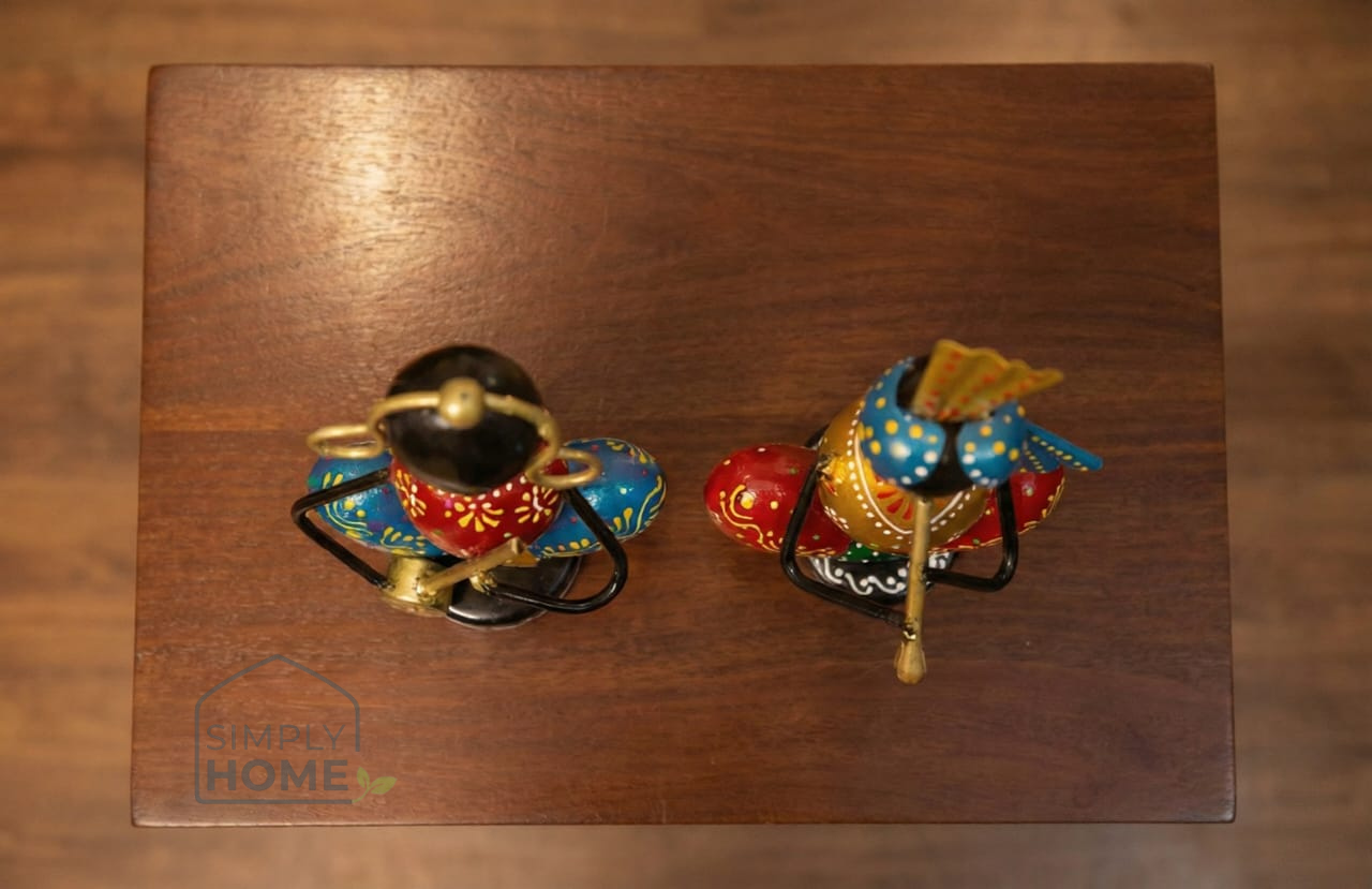 Traditional Metal Musician Decorative Showpiece (Set of 2)