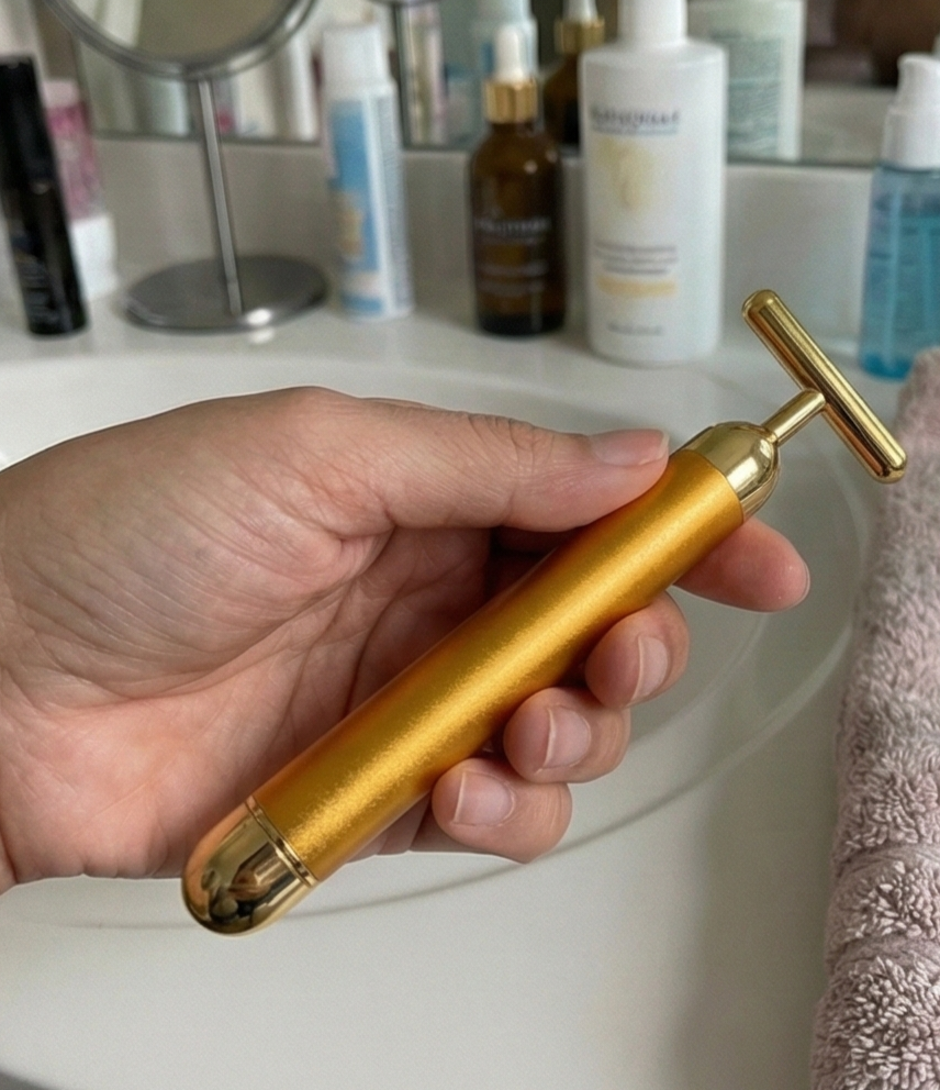 24K Gold Energy Beauty Bar Electric Facial Massage Roller